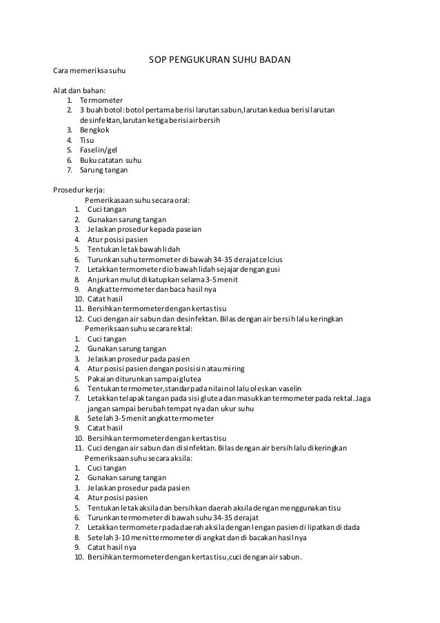 Sop pengukuran denyut nadi