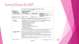 General format for SOP
17
 