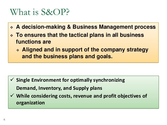 Sales Operations Planning Process Sales Operations Planning Process