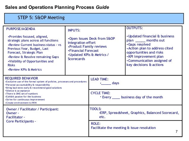 S&amp;op process template