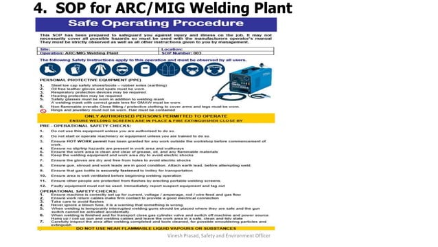 Example of Safe Operating Procedure