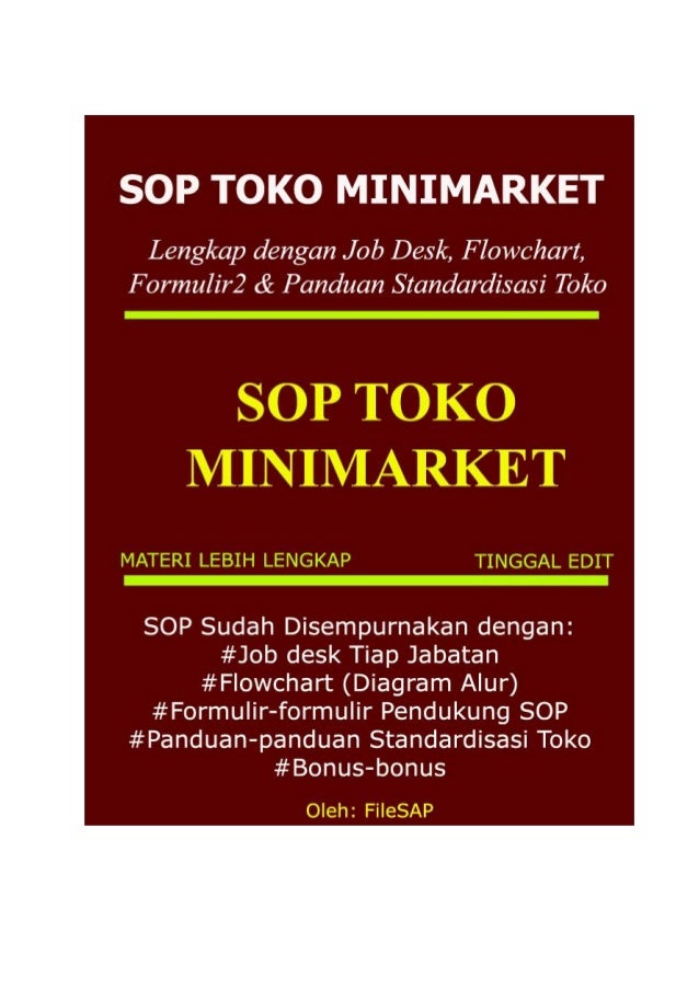 Sop Toko Minimarket Sop Toko Retail Modern Lengkap