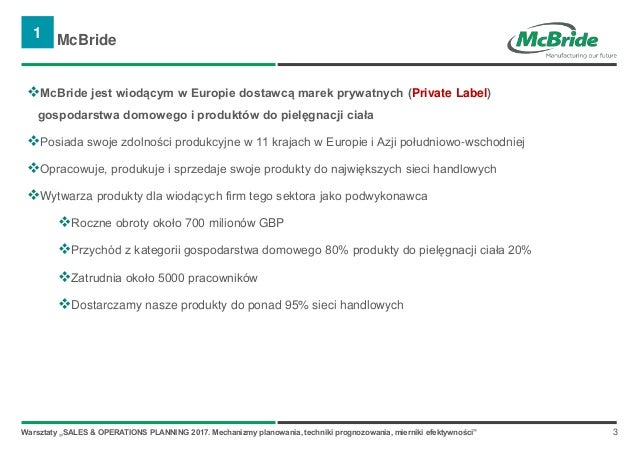 S Op Demand Planning In Fmcg Company