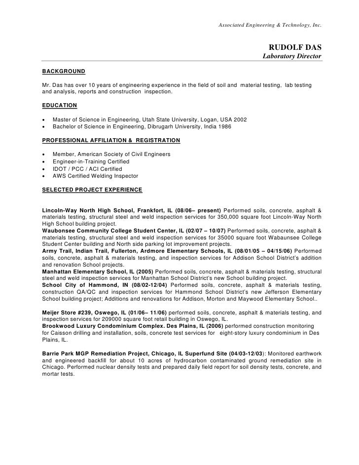 sample qa test technician resume