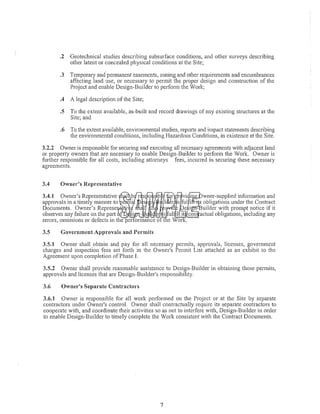 3.3.1 CDM accepts the deletion of the provision referencing the Owner's
obligation to provide financial information.
 