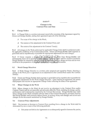 8.2.2 CDM accepts the deletion of the provision for the ability of the Design-
Builder to recover additional money for delays.
 