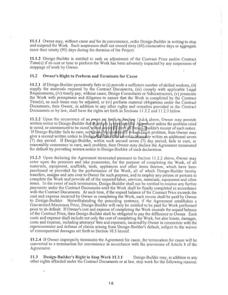 11.3.1 CDM accepts the deletion of the provision referencing the Owner's
obligation to provide financial assurances.
 