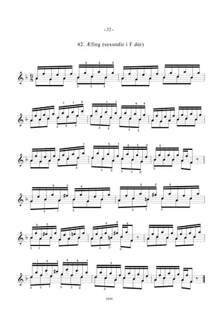 &
b
6
8 œ
œ
œ
œ
œ
œ
œ
œ
œ
œ
œ
œ
œ
œ
œ
œ
œ
œ
œ
œ
œ
œ
œ
œ
œ œ œ œ œ œ œ œ œ œ œ œ
4 4 4
3 3 3
&
b œ
œ
œ
œ
œ
œ
œ
œ
œ
œ
œ
œ
œ
œ
œ
œ
œ
œ
œ
œ
œ
œ
œ
œ
œ
œ
œ
œ
œ
œ
œ
œ
œ
œ
œ
œ
œ œ œ œ œ œ œ œ œ œ œ œ œ œ œ œ œ œ
1 1 4
2 2 3
1 1
2 2
4 4
3 3
&
b œ
œ
œ
œ
œ
œ
œ
œ
œ
œ
œ
œ
œ
œ
œ
œ
œ
œ
œ
œ
œ
œ
œ
œ
œ
œ
œ
œ
œ
œ
œ
œ
œ
‰œ œ œ œ œ œ œ œ
œ
œ œ
œ
œ œ œ œ
œ
‰
2
1 4
3
1
2 3 3
4 4 0
0
4
3
&
b
œ
œ
œ
œ
œ
#œ
œ
œ
œ
œ
œ
œ
œ
œ
œ
œ
nœ
#œ
œ
œ
œ
œ
œ
œ
œ
œ œ œ
œ
œ œ
œ œ œ
œ
œ
2
1
4
3 3 3
4 4
3
4 2
1
&
b œ
œ
œ
#œ
œ
œ
œ
œ
œ
nœ
œ
œ
œ
œ
œ
œ
nœ
#œ
œ
œ
œ
‰ œ
œ
œ
œ
œ
œ
œ
œ
œ
œ
œ
œ
œ œ œ
œ œ œ œ œ œ œ
œ
œ
œ œ œ œ œ
4
3
2
1
4
4
4
3 3
3
&
b
œ
œ
œ
œ
œ
#œ
œ
œ
œ
œ
œ
œ
œ
œ
œ
œ
œ
œ
œ
œ
œ
œ
œ
œ
œ
œ
œ
œ
œ
œ
œ
œ
œ
‰
œ
œ œ
œ œ
œ œ œ
œ
œ œ
œ œ
œ œ œ
œ
‰
3
4 4 4
3 32 2
1 12
1
4
3
- 32 -
1039
42. Æfing (sexundir í F dúr)
 