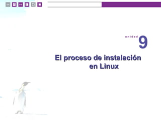 u n i d a d 9
© MACMILLAN Profesional
El proceso de instalaciónEl proceso de instalación
en Linuxen Linux
u n i d a d
9
 