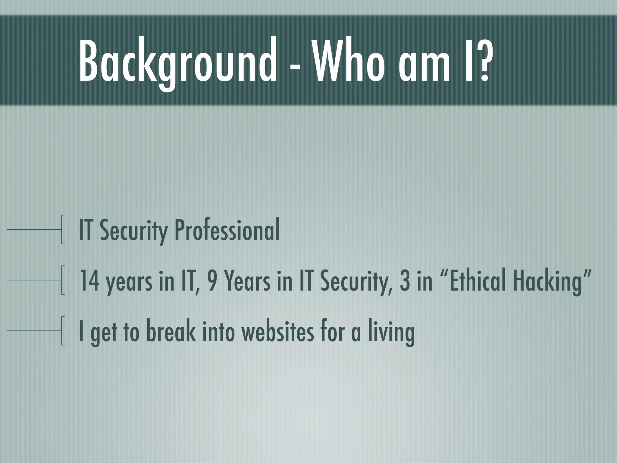 Web Appliction Security - Scotland on Rails presentation