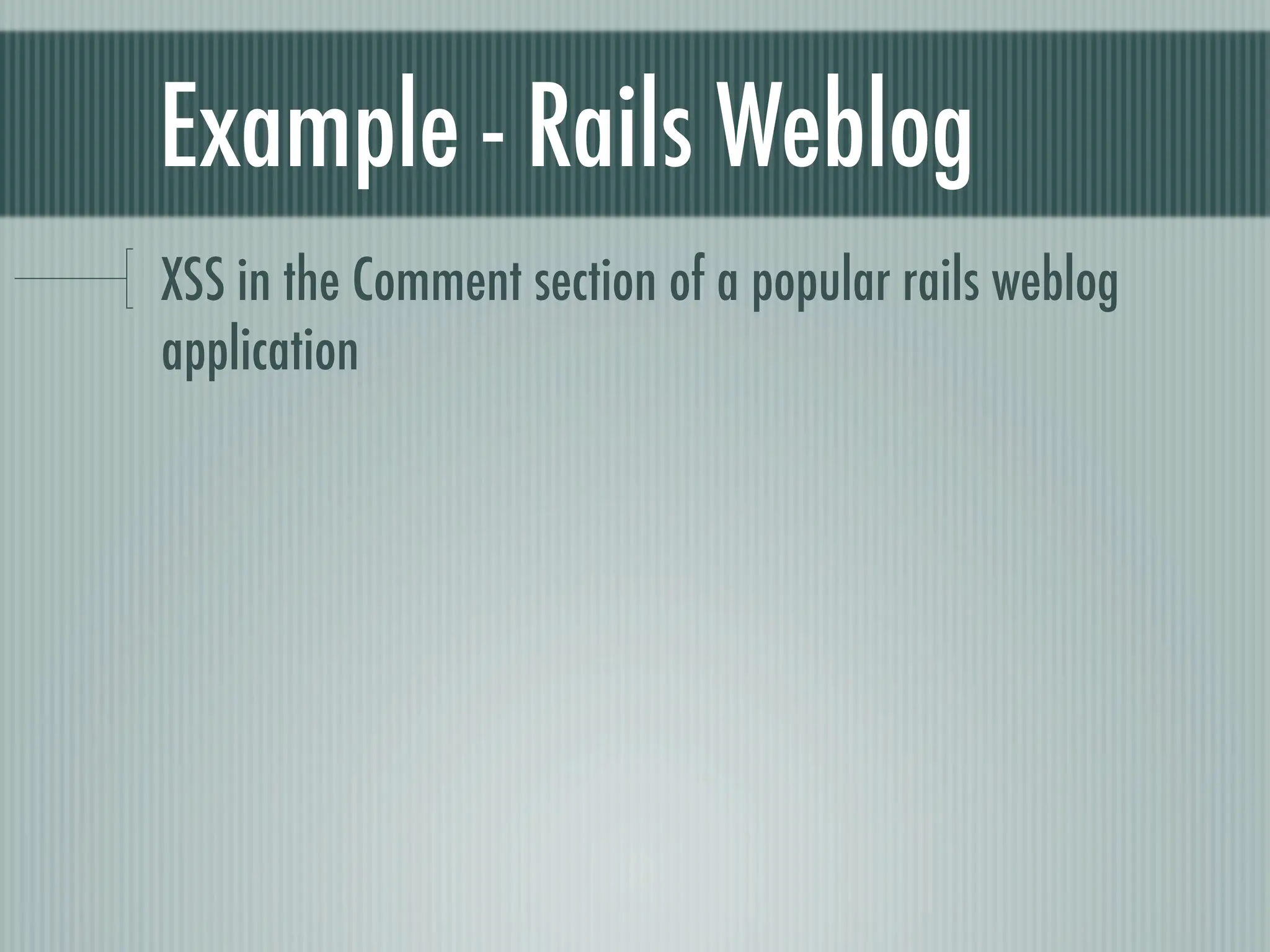 Web Appliction Security - Scotland on Rails presentation