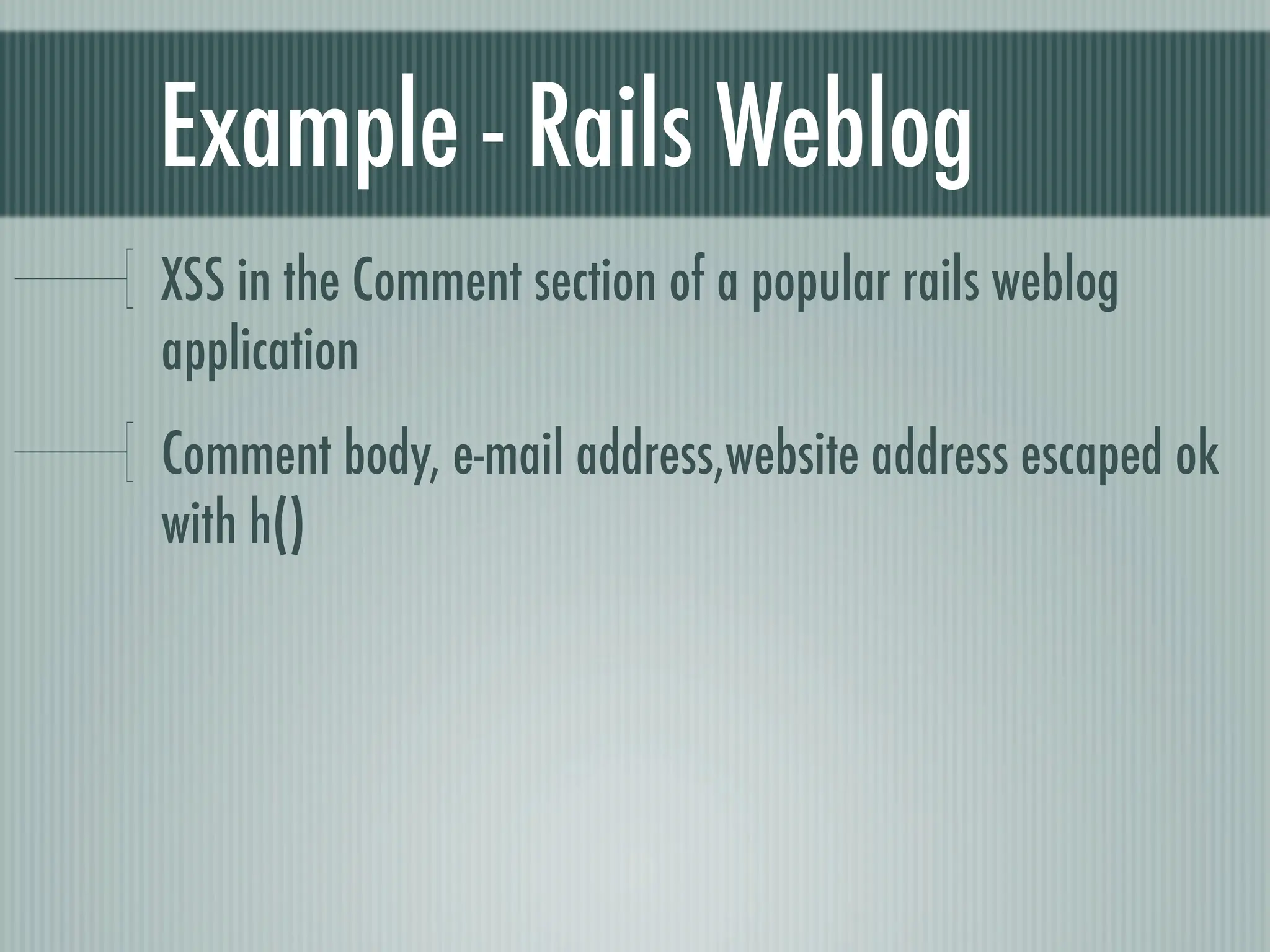 Web Appliction Security - Scotland on Rails presentation