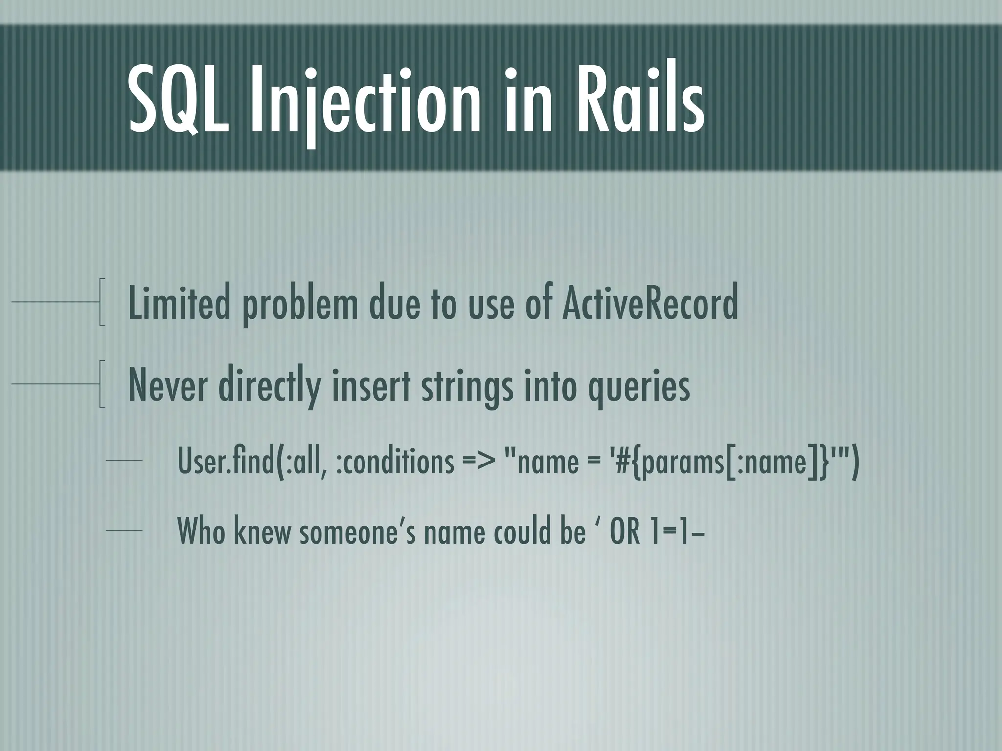 Web Appliction Security - Scotland on Rails presentation