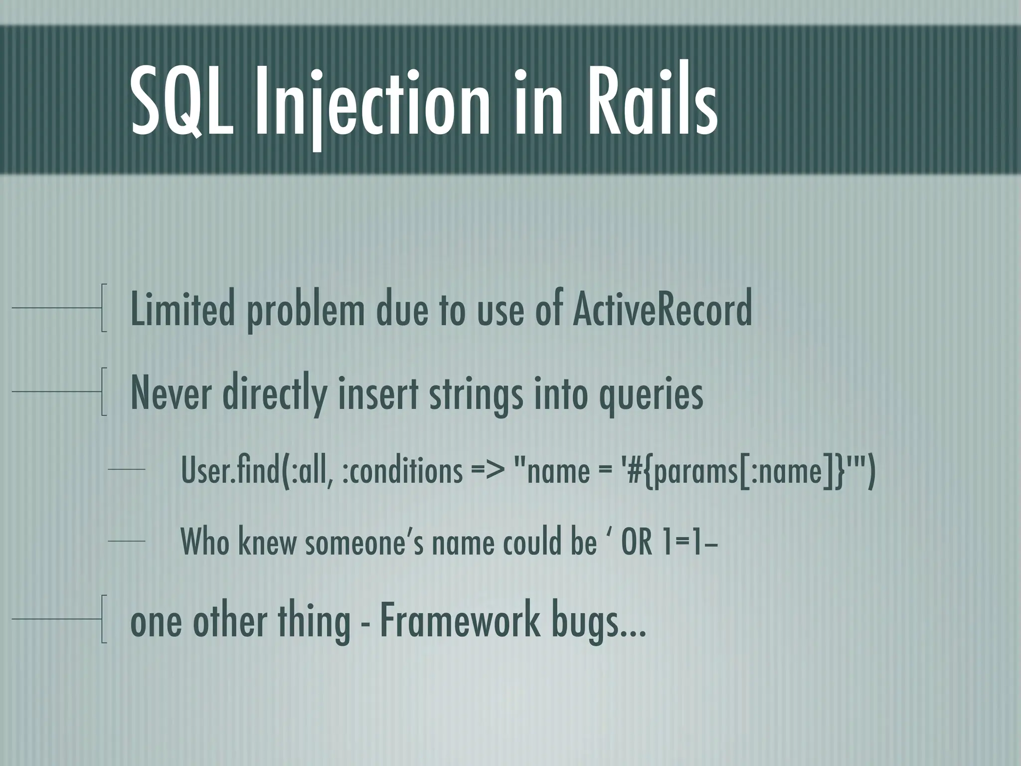 Web Appliction Security - Scotland on Rails presentation