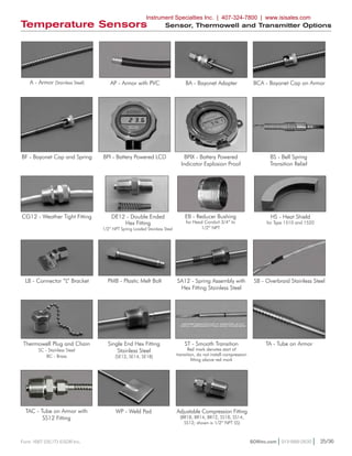 Sor Sensor SOR Temperature Sensor Catalog | PDF