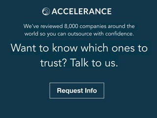 We’ve reviewed 8,000 companies around the
world so you can outsource with confidence.
Request Info
Want to know which ones to
trust? Talk to us.
 