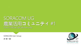 SORACOM UG
農業活用コミュニティ #1
2018.12.08(Sat) @Cafe Perronta
SORACOM User Group
沖 幸一郎
 
