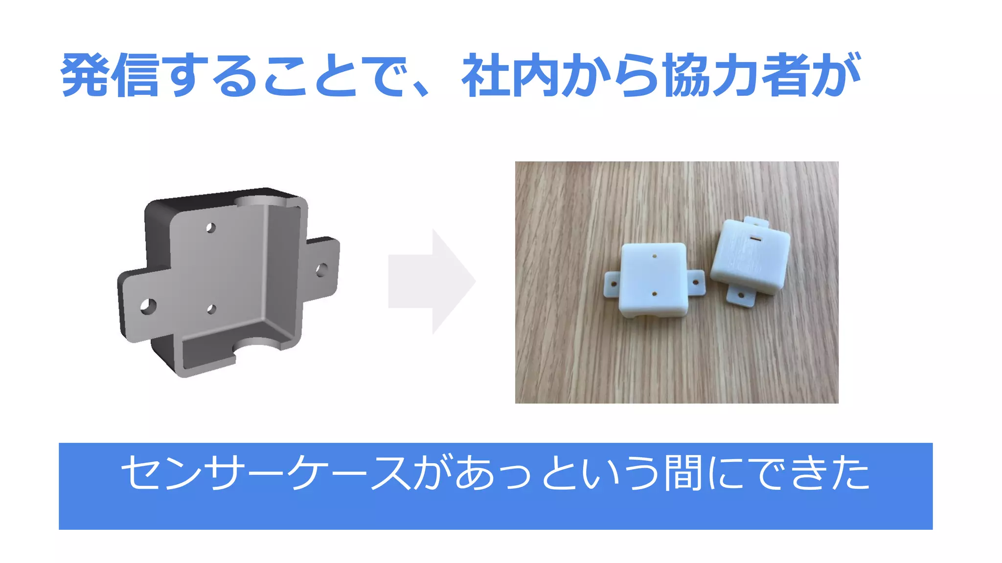 発信することで、社内から協力者が
センサーケースがあっという間にできた
 