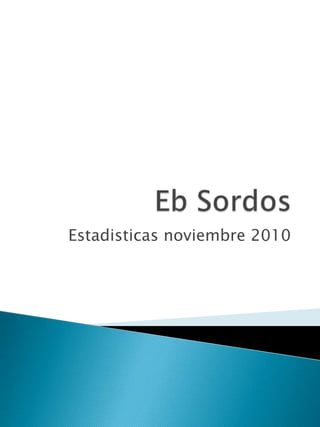 Eb Sordos,[object Object],Estadisticas noviembre 2010,[object Object]