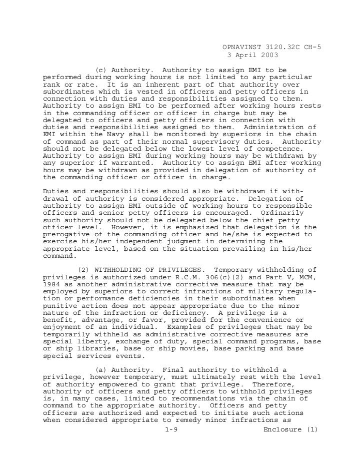 opnavinst 312032c