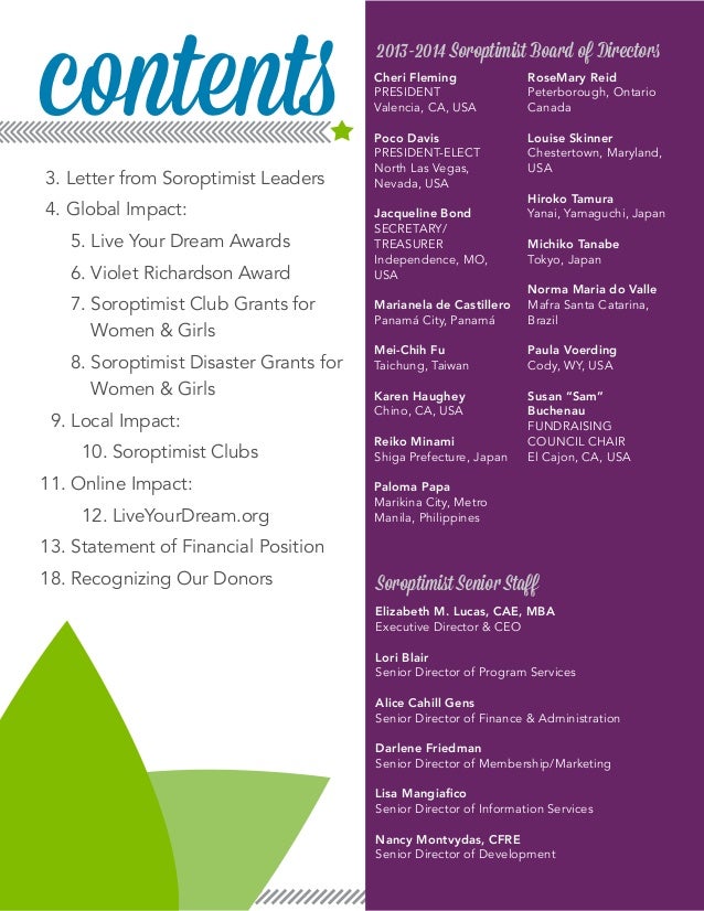Soroptimist Annual Report