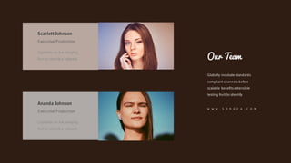 Globally incubate standards
compliant channels before
scalable benefitsextensible
testing fruit to identify.
Our Team
Capitalize on low hanging
fruit to identifya ballpark.
Executive Production
Scarlett Johnson
Capitalize on low hanging
fruit to identifya ballpark.
Executive Production
Ananda Johnson
W W W . S O R 0 Z A . C O M
 