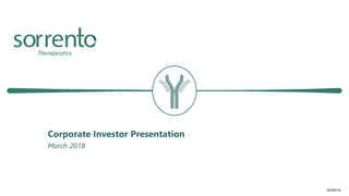 Corporate Investor Presentation
March 2018
V030918
 