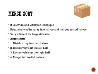 SORTING METHODS IN DATA STRUCTURE IN C | PPTX