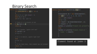 Binary Search
 