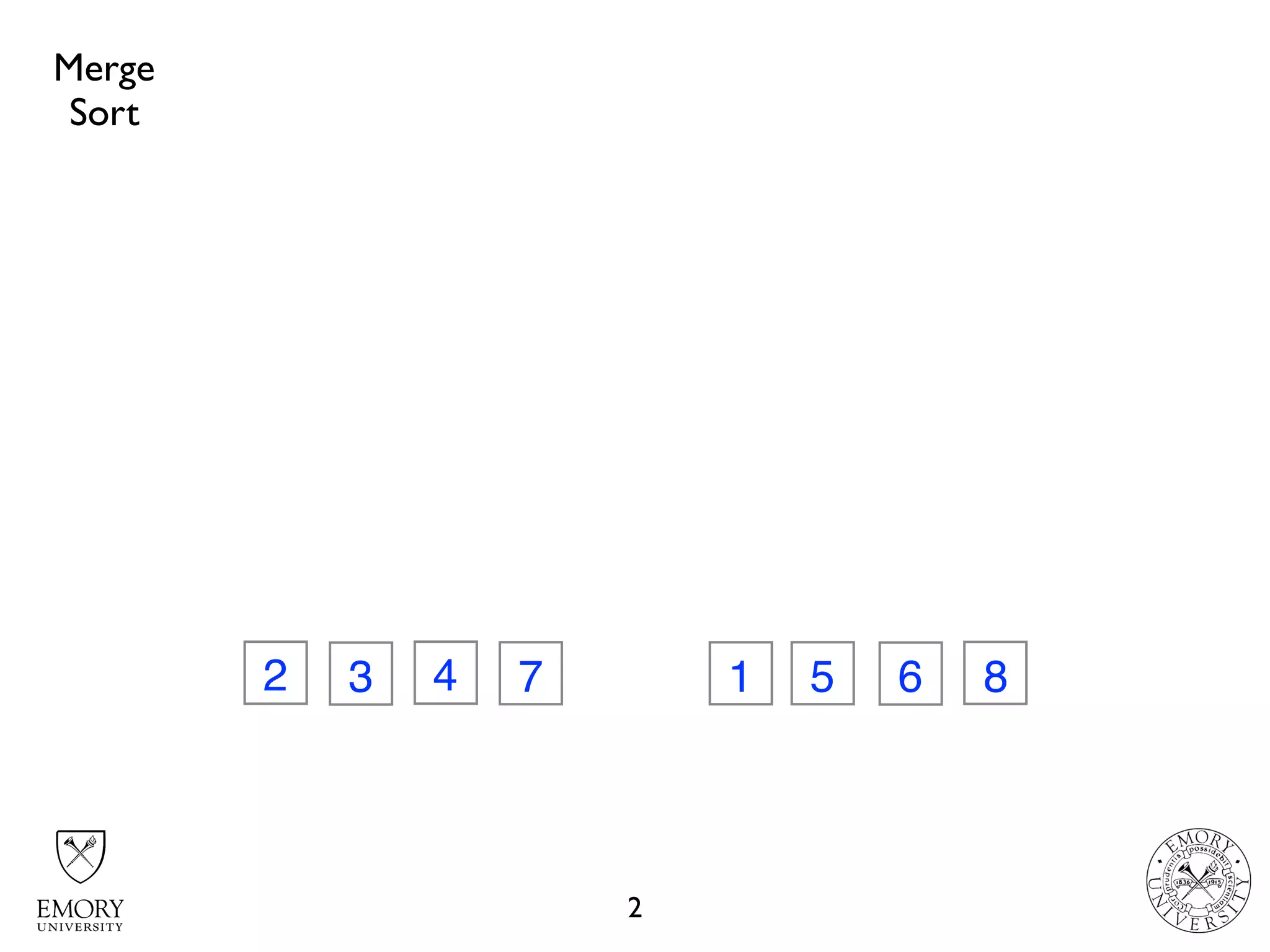 2
32 74 6 81 5
Merge
Sort
 