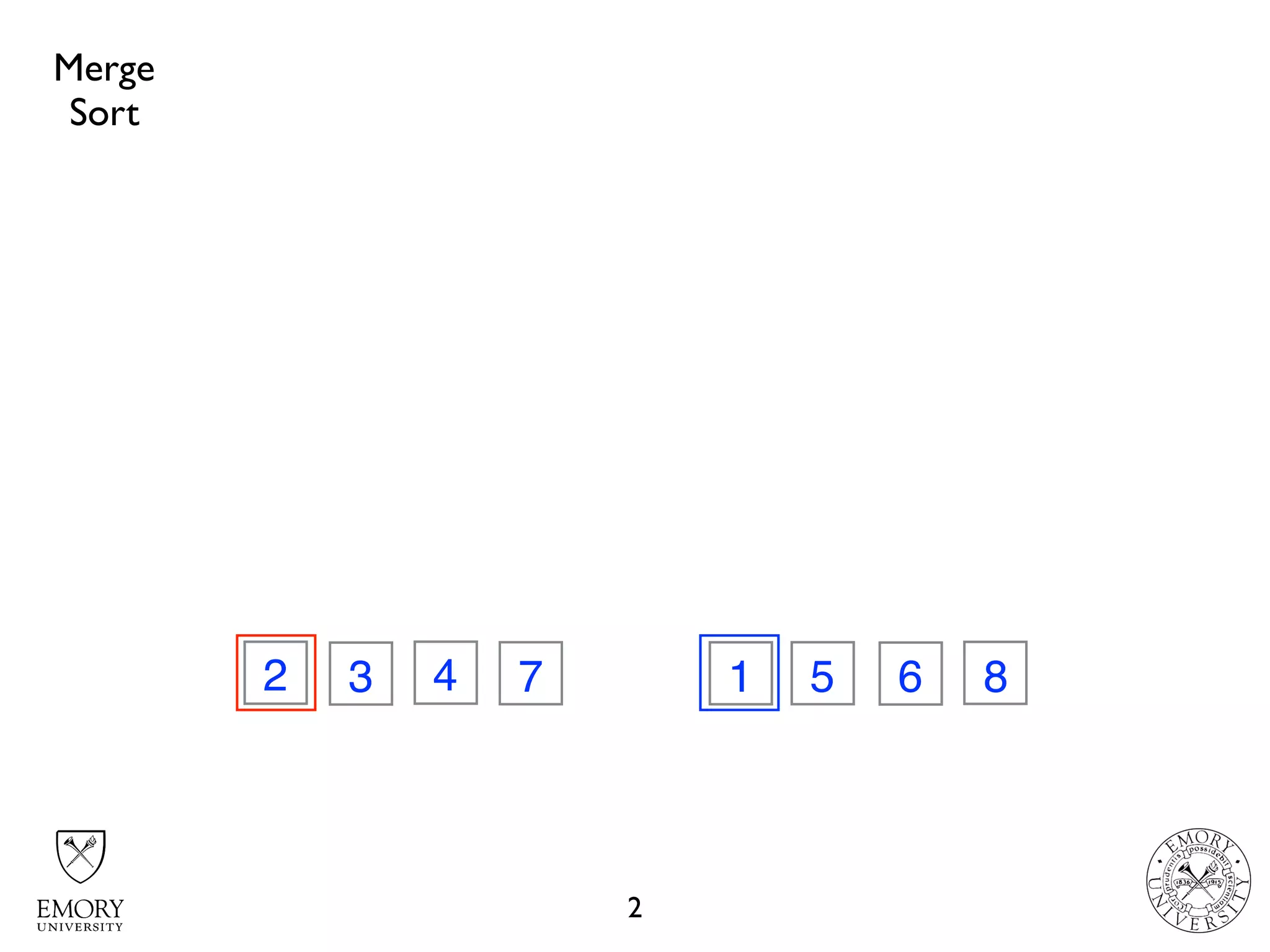 2
32 74 6 81 5
Merge
Sort
 