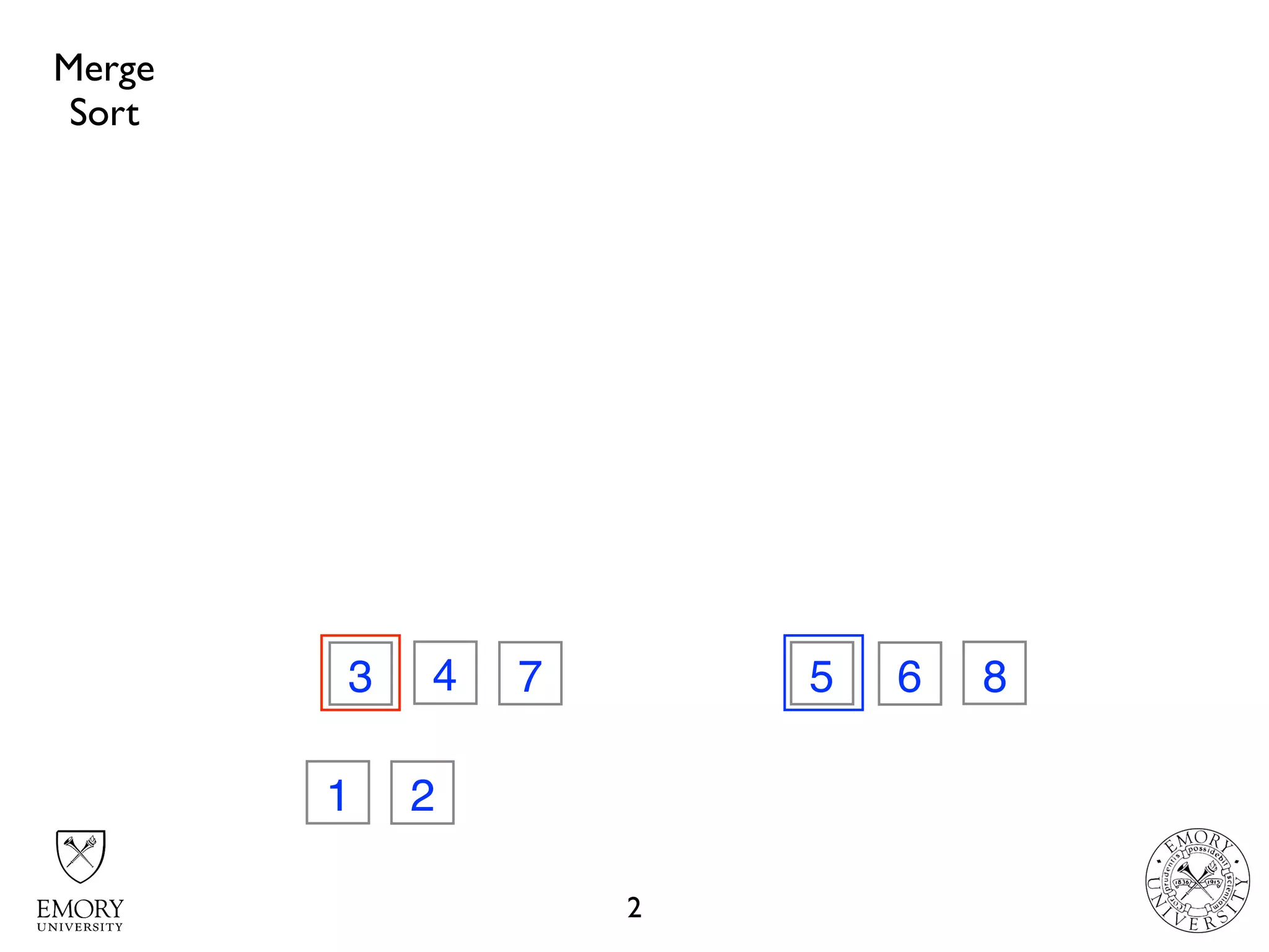 2
3
2
74 6 8
1
5
Merge
Sort
 