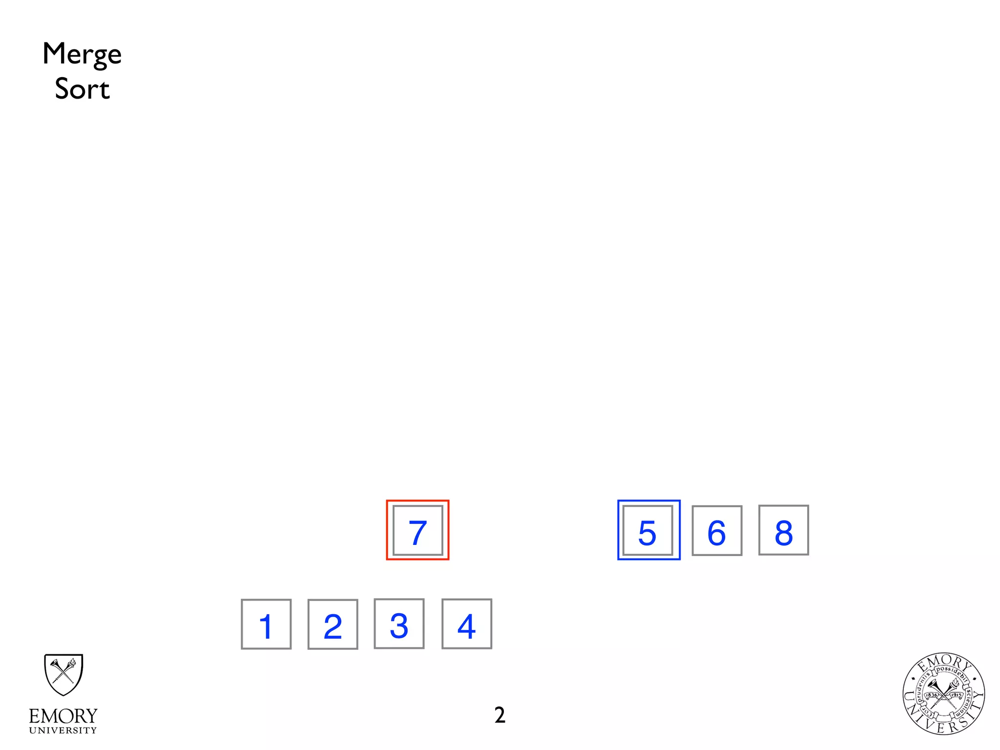 2
32
7
4
6 8
1
5
Merge
Sort
 