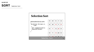 ALGORITHM
SORT Selection Sort
Selection Sort
 