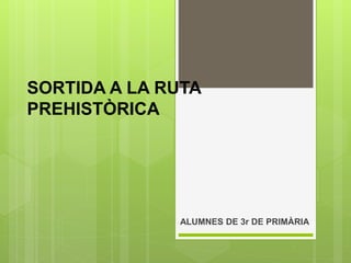 SORTIDA A LA RUTA
PREHISTÒRICA
ALUMNES DE 3r DE PRIMÀRIA
 