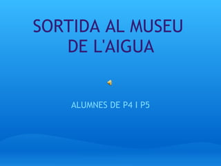 SORTIDA AL MUSEU  DE L'AIGUA ALUMNES DE P4 I P5 
