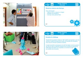 Design Thinking
Introduction
Le design thinking est aussi du design :
7/8
Design Thinking
Introduction
Pour aller plus loin
Dans cette partie, on vous a parlé de centrer sur l’utilisateur, de pro-
totypage et de storytelling.
Pour en savoir plus, vous pouvez flasher ces codes :
Human
centering
Prototypage Storytelling
8/8
 