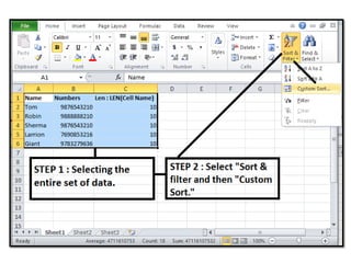 Sort in excel | PPT
