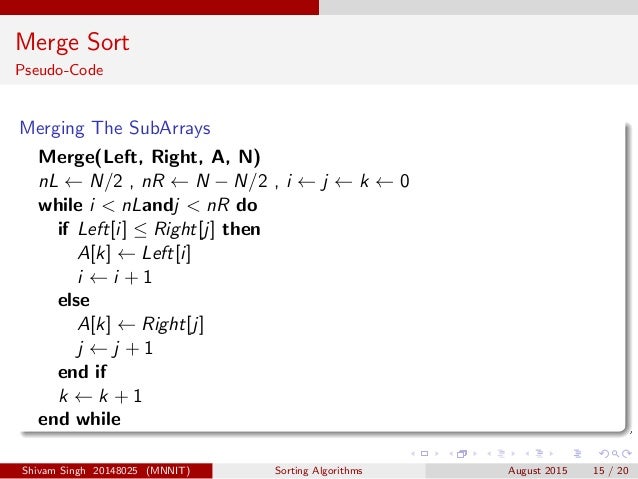 Sorting Algorithms