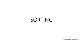 SORTING
Submitted by: Anshika Das
 