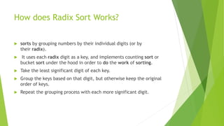 Radix and Shell sort | PPTX