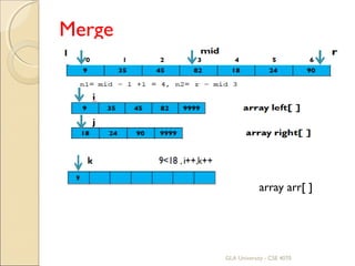 Merge
array arr[ ]
GLA University - CSE 4070
 
