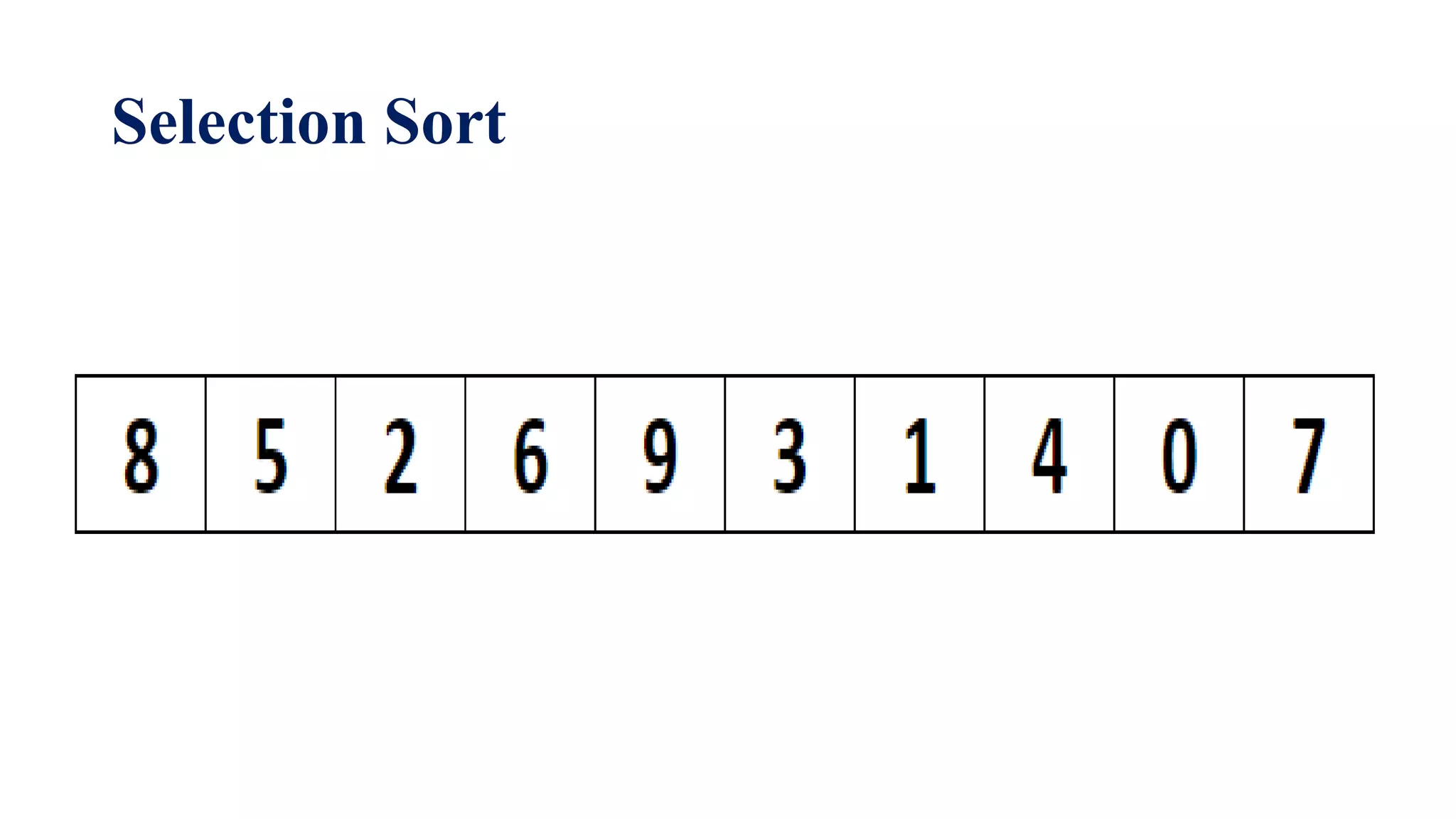 Selection Sort
 