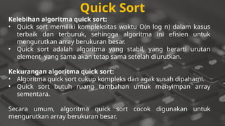 Materi pemrograman dasar C tentang sorting | PPTX