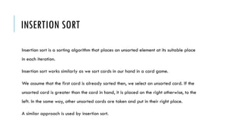About sorting concepts and various examples | PPTX