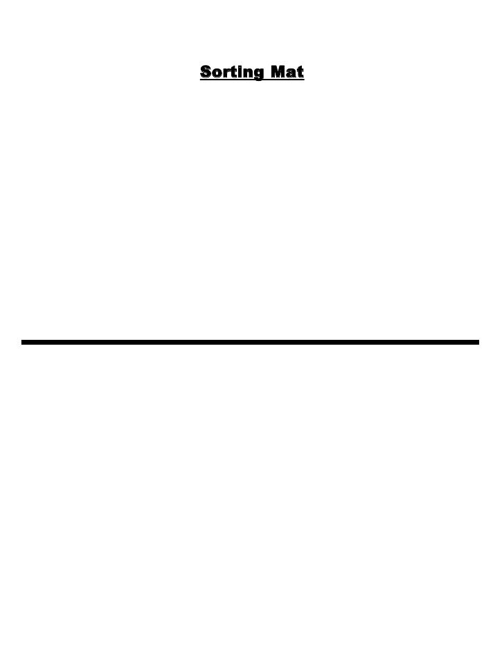 Sorting Mat