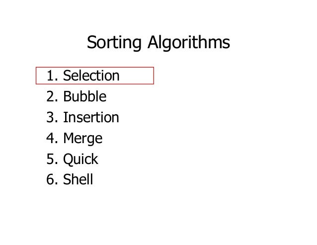 Sorting selection-sort