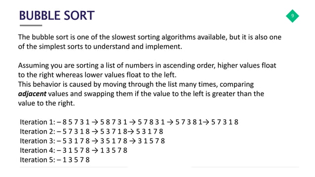 Basic Sorting algorithms csharp | PPT