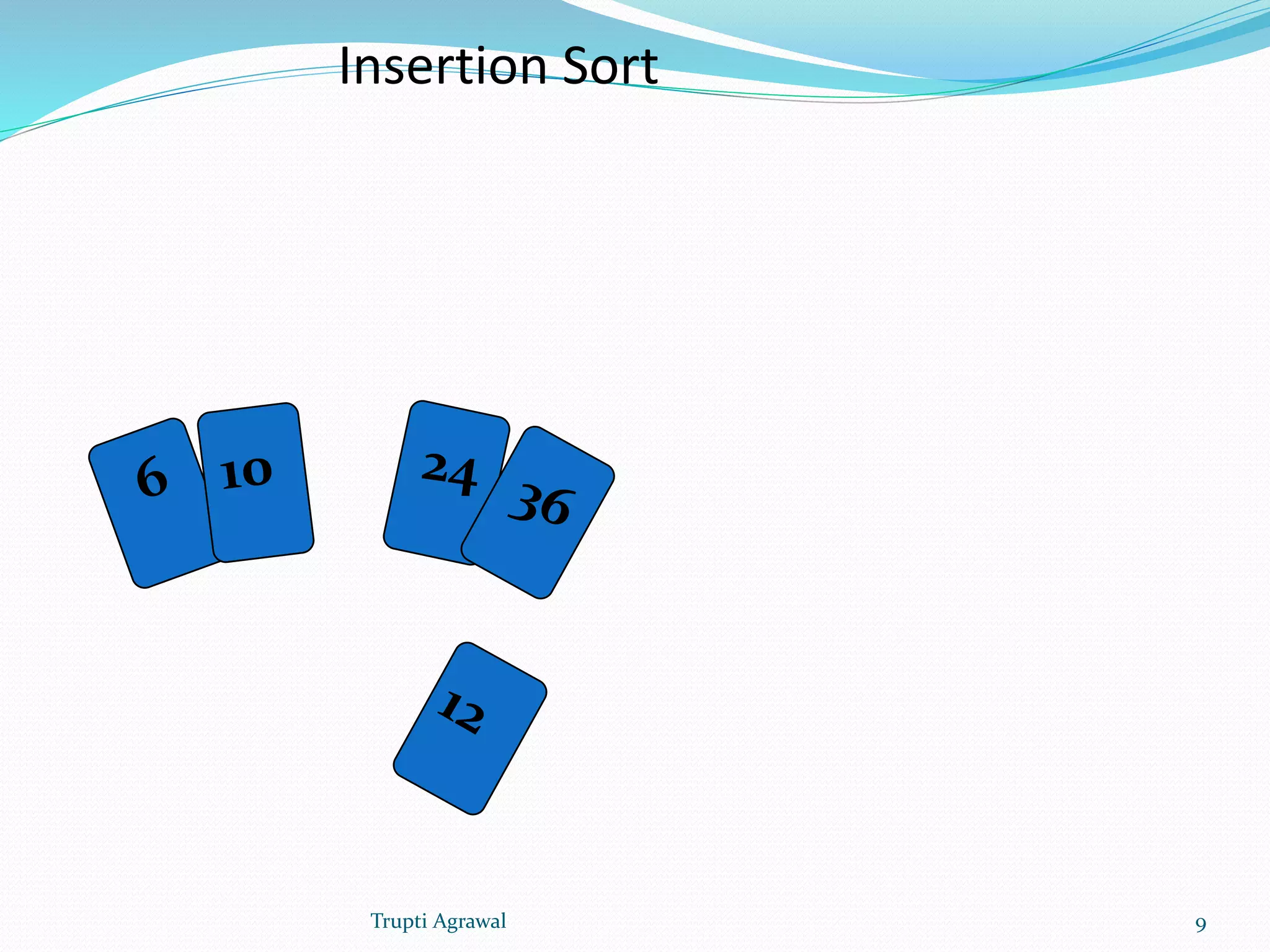 Insertion Sort 
Trupti Agrawal 9 
 
