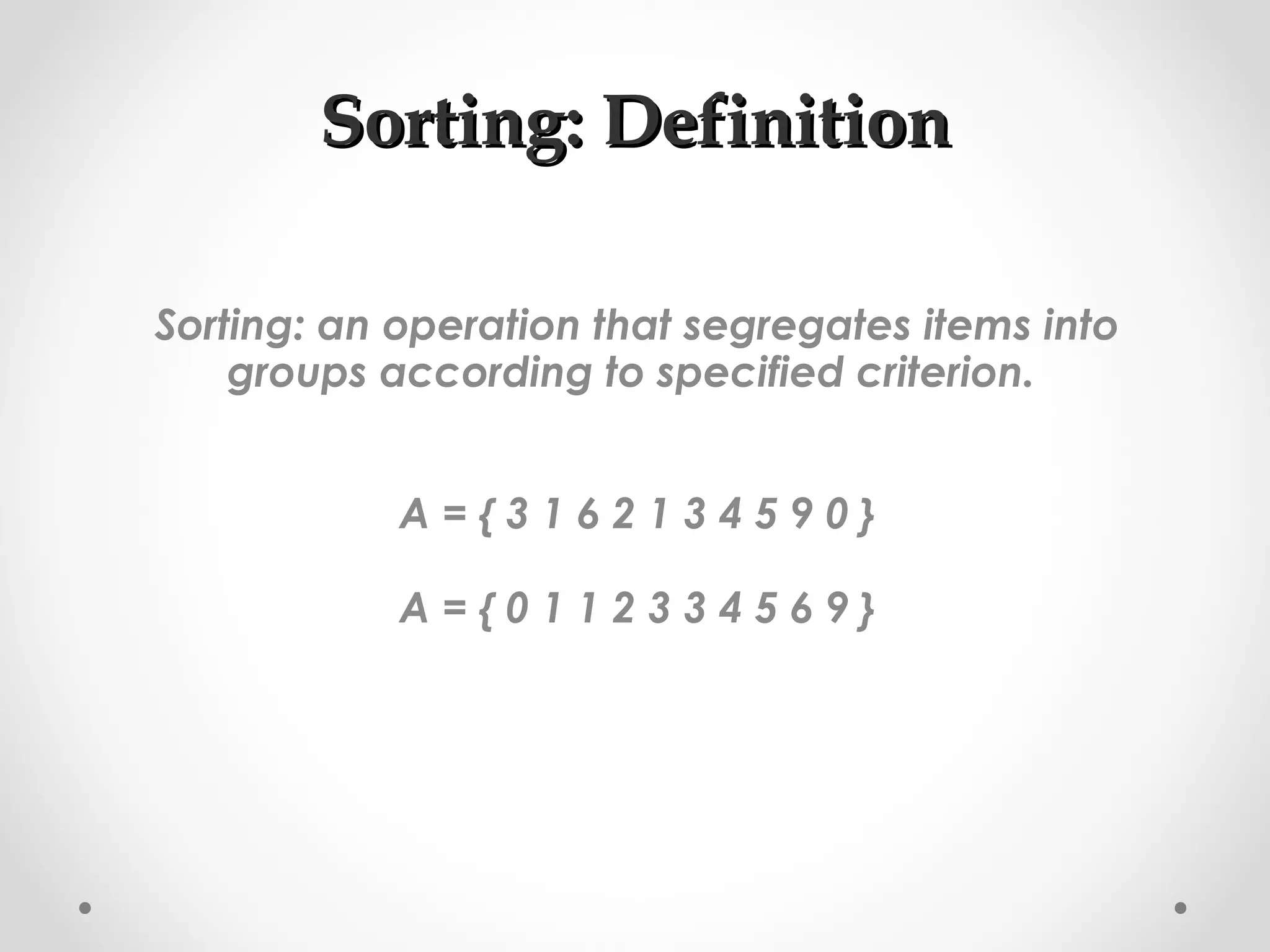 Sorting algorithms | PPT
